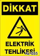 elektrik uyarı levhası AL-035